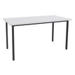 Table de réunion Rectangulaire - 160 x 80 cm - Pieds carrés anthracite - blanc perle