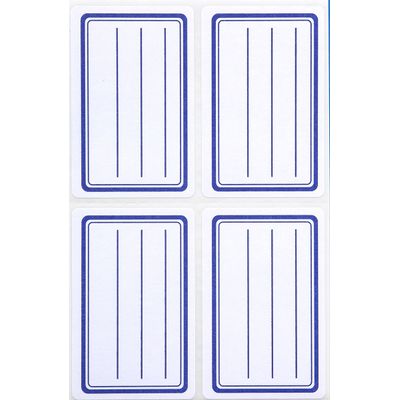 3270241119770-Apli Agipa - 32 Étiquettes scolaires cadre et lignes bleus - 36 x 56 mm - réf 111977--0