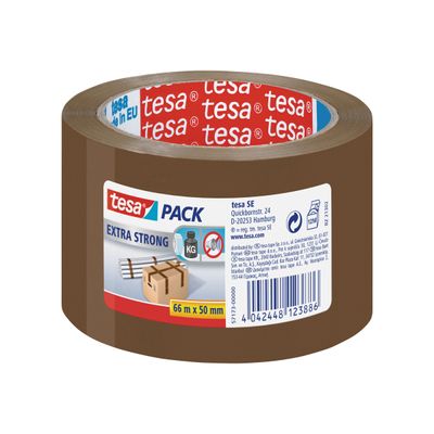 4042448125576-Tesapack Extra Strong - 3 Rubans adhésifs d'emballage - 50 mm x 66 m - havane--0