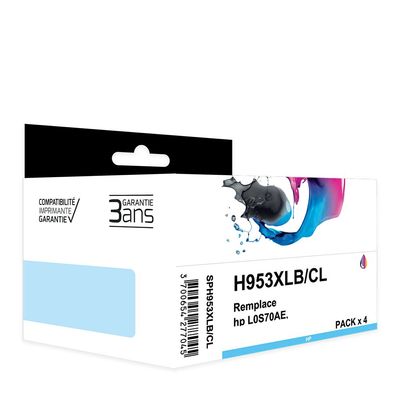 3700654277045-Cartouche compatible HP 953XL - Pack de 4 - noir, cyan, magenta, jaune - Switch --0