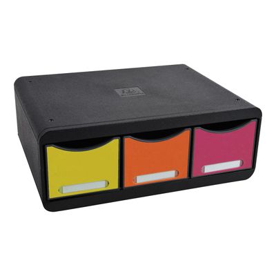 9002493424142-Exacompta Toolbox - Module de classement à l'italienne 3 tiroirs - arlequin-Angle gauche-0