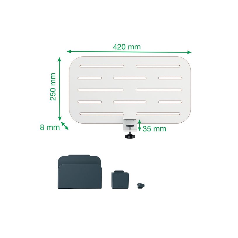 4002432138449-Leitz Ergo Small - Pegboard desk organizer - carte MDF - blanc-P_405233193_2-1